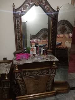 dressing table with standing mirror and three drawers 0