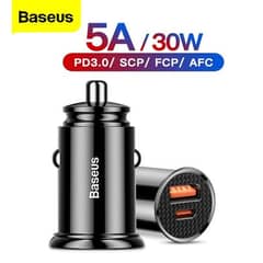 Baseus 30w Car Charger With USB + Type C Port