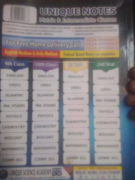 9th class Chemistry unique notes for sale new condition 1