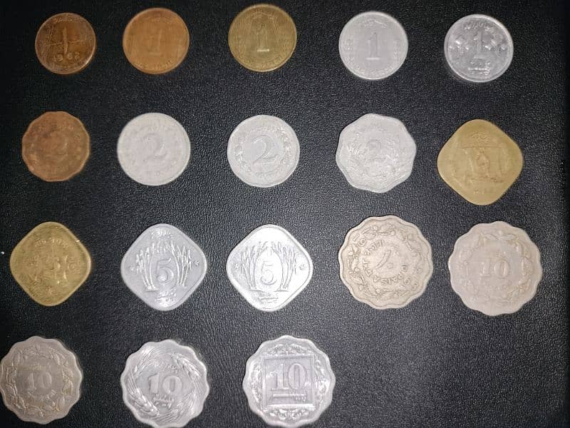 Pakistan all regular different designs coins. 2