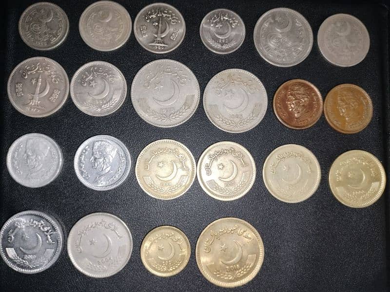 Pakistan all regular different designs coins. 5