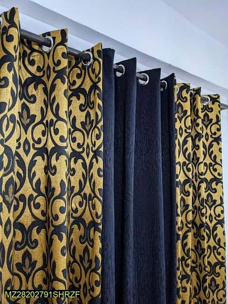 3 Pcs Leather Printed Curtain 1