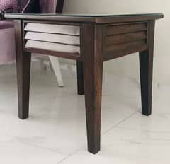 Wooden Centre Table Set with additional Glass tops (1+2)