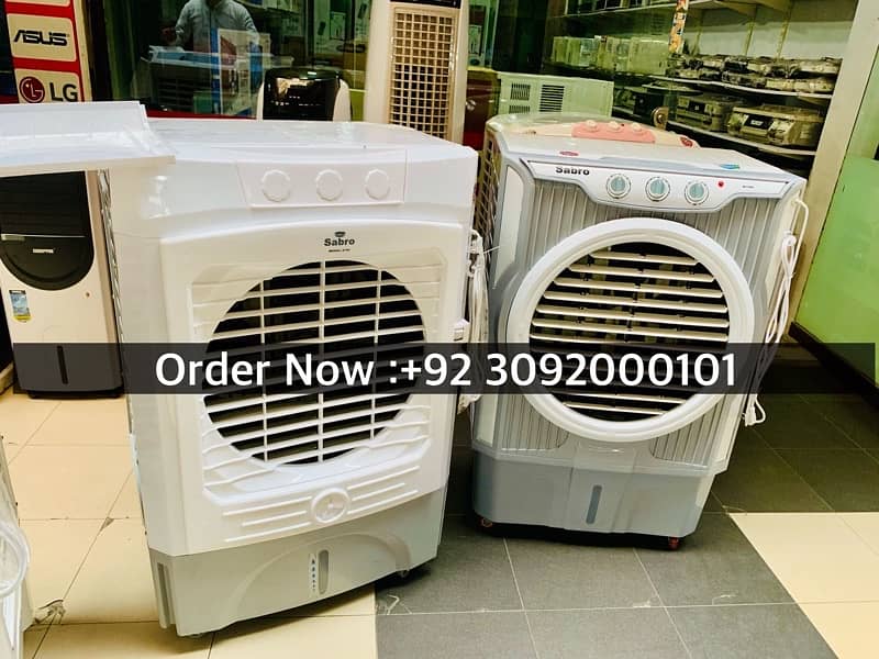 Inverter Moter Sabro Air Cooler 2024 Fresh Stock Pure Plastic Body 1
