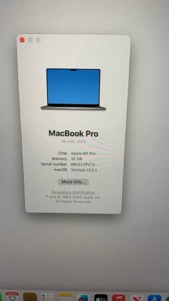 Macbook pro 16 inch M1 Pro 32gb ram 2021 1