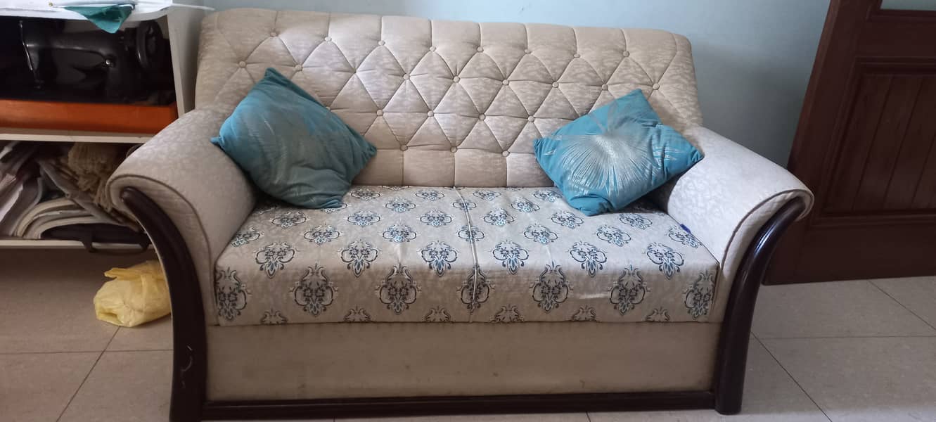7 seater sofa + centre table set + fancy lambs + curtains for sale 2
