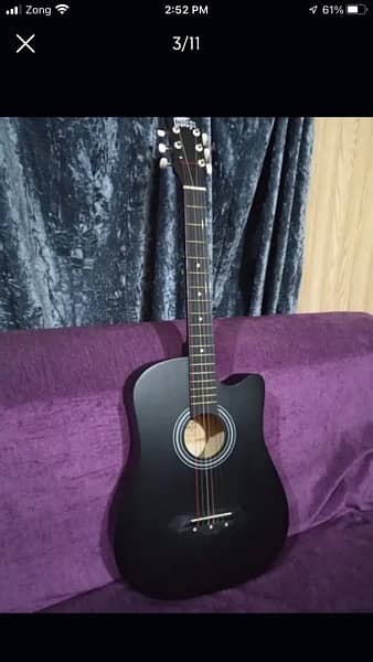 acoustic guitar black clr ,bag and pick free 1