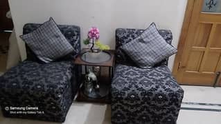 2 single sofas with table