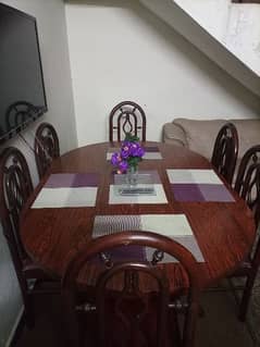 dinning table 6 seater wooden