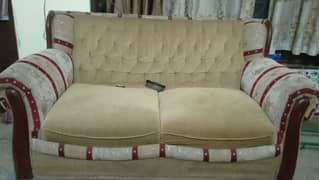 Seven seater wooden sofa