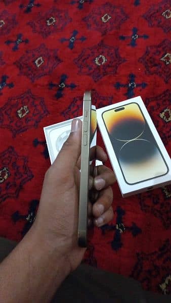 iphone 14 pro max jv 2 56  golden colour 1 mnth used 99 hlth 10 /10 cd 5