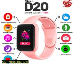D20 smart watch pink,yellow and black free home delivery