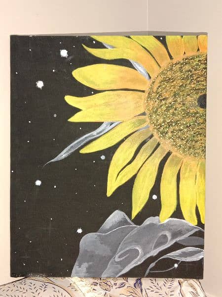sunflower  hand painted with acrylic colour 1
