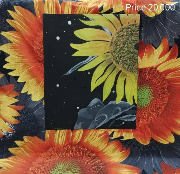 sunflower  hand painted with acrylic colour 2
