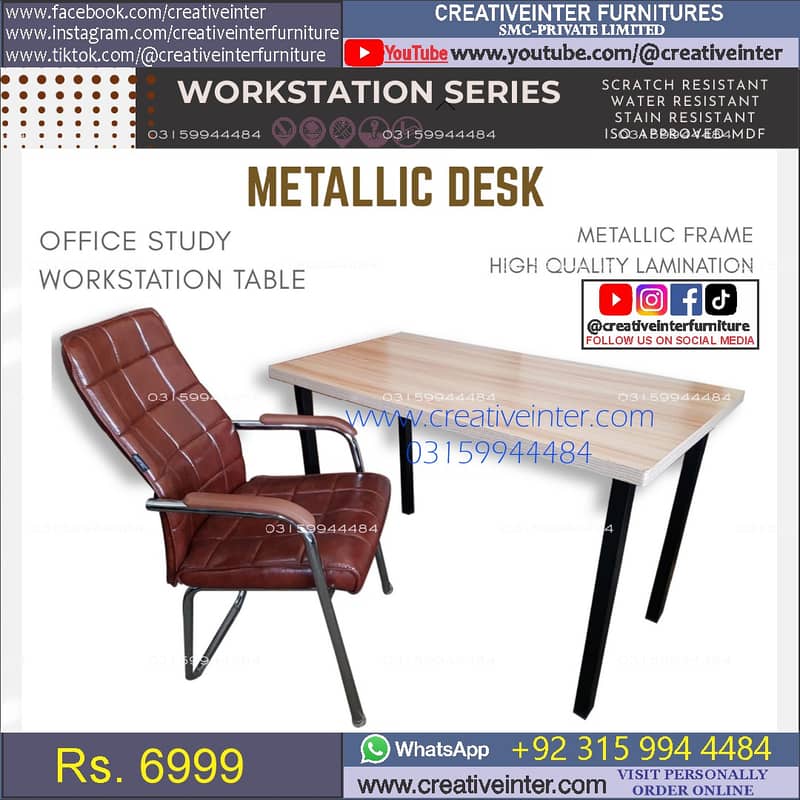 Office workstation table Manager desk chair laptop study Computer CEO 14