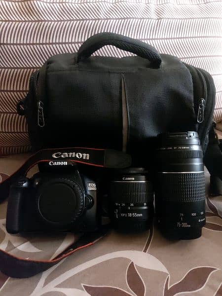 Canon 1300D with 2 Lens 18-55 / 75-300 3