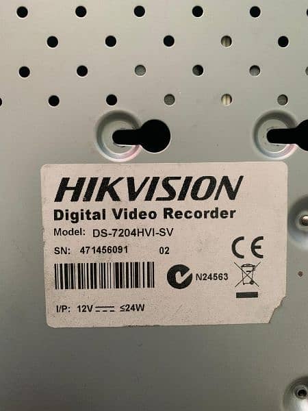 Hikvision 4ch dvr with 2Cameras condition new 3