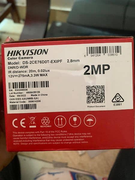 Hikvision 4ch dvr with 2Cameras condition new 4