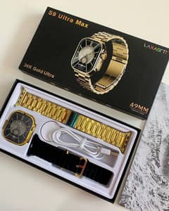 S9 ultra Max Smart watch 49mm full touch HD display Gold Edition
