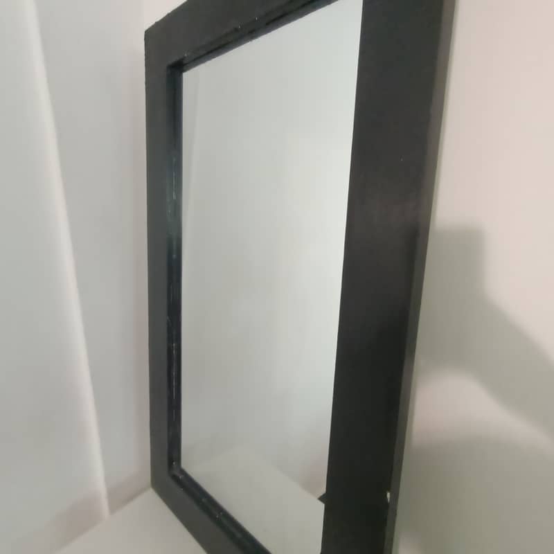 Large Mirror with Drawer and Stand, Black and White color 4