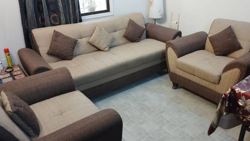 sofa set , dining table , singlebed&mattress,dressing table &3cupboard 1