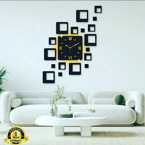 Square Design laminated wall clock with back light. 0