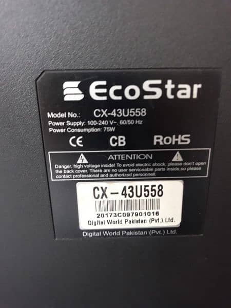 Ecostar 43" Led In Good Condition 10/10 2