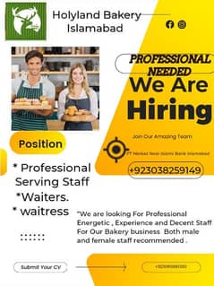 need staff for  bakery shop and baking kitchen