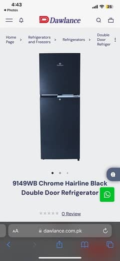 9149WB Chrome Hairline Black Double Door Refrigerator