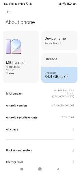 Xiaomi Redmi Note 8 4gb 64g 9