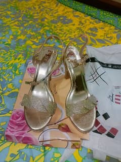 bridal,party wear golden heels