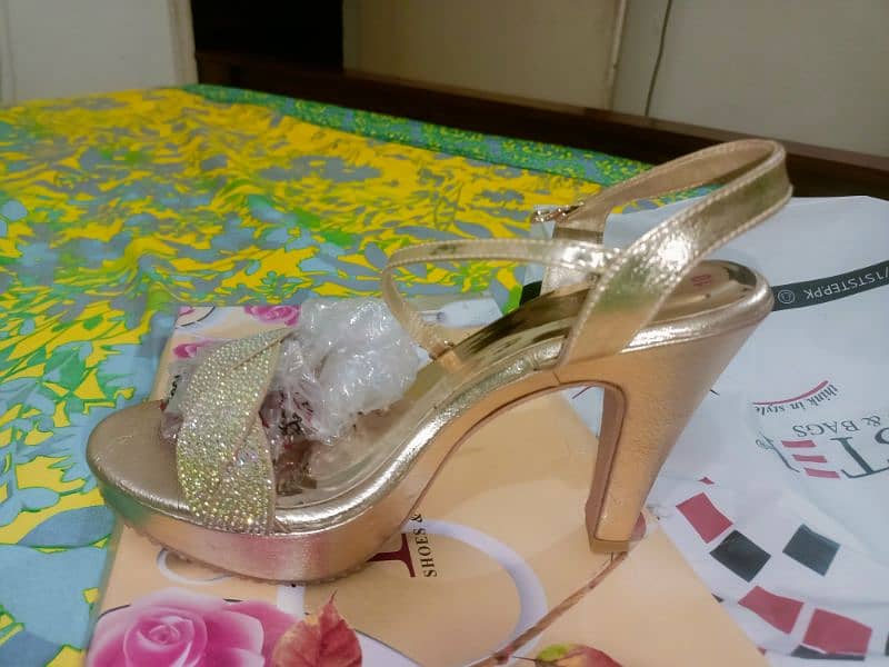 bridal,party wear golden heels 2