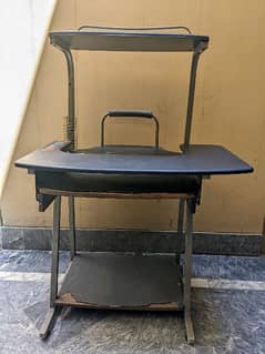 Steel and wooden computer table