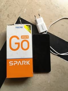 TECHNO SPARK GO WITH BOX AND CHARGER.