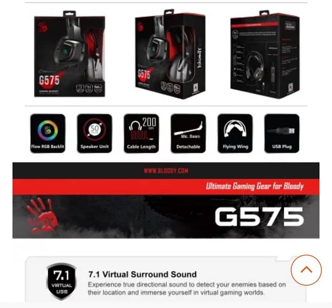 Bloody G575 Virtual 7.1 Surround Sound Gaming Headset RGB 9