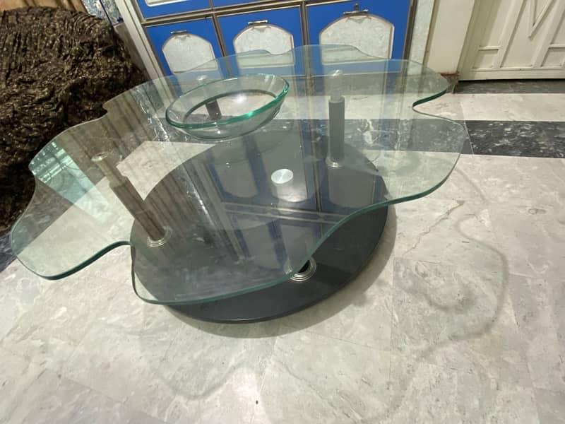 beautiful centre table with tempered glass 0