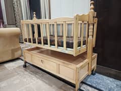 Wooden baby cot, Baby swing