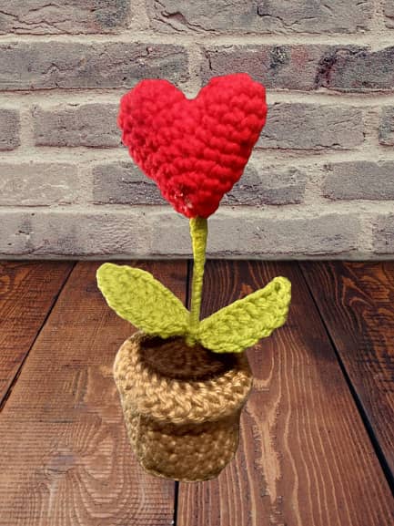 Christmas Red Heart Crochet Plant - Handmade Unique Ornaments sepcial 8