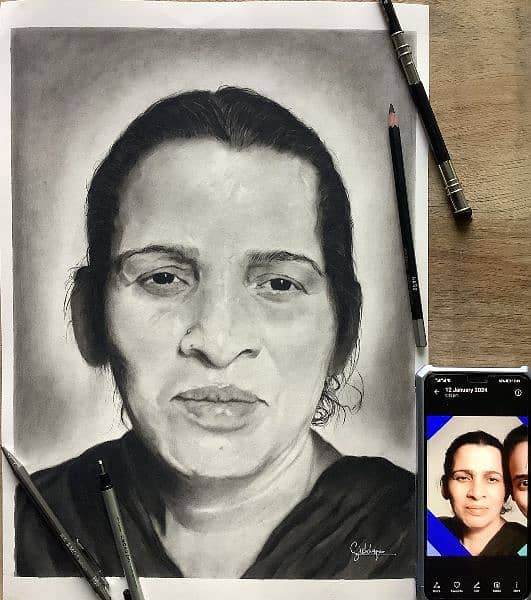 Hand Made Realistic Sketches (High quality on Cartridge paper) 1