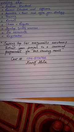 Assignment writing hand written