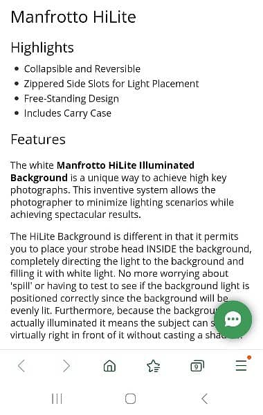 Manfrotto HiLite Illuminated
Background (White, 6 x 7') 2