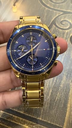 Tommy Hilfiger Men’s Gold Stainless Steel Blue Dia