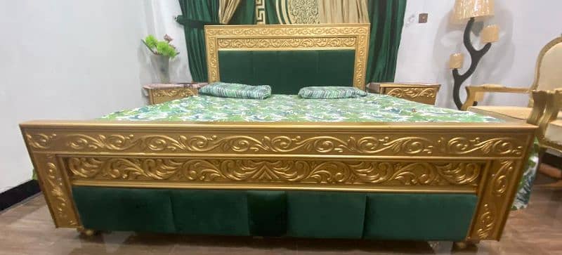 bed with two side tables including mattress with cover 0
