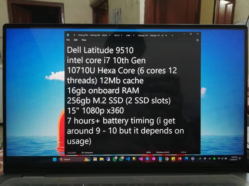 Dell latitude 9510 i7 10th generation hexa core 10