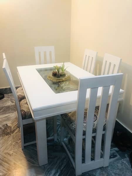 Pure wood dining table with 6 chairs 4