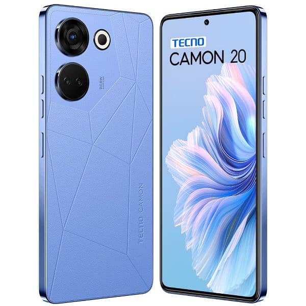 Tecno camon20 8+8/256 GB in blue with box charger final price hai 2