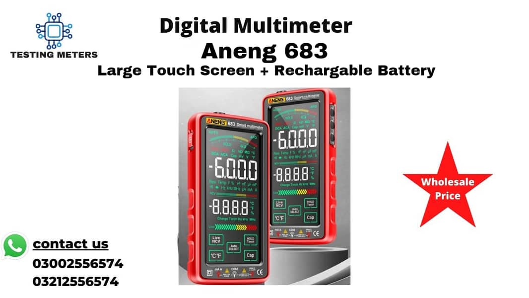 Aneng 683 Tocuh Screen Digital Multimeter AC/DC Current Voltage Rechar 0