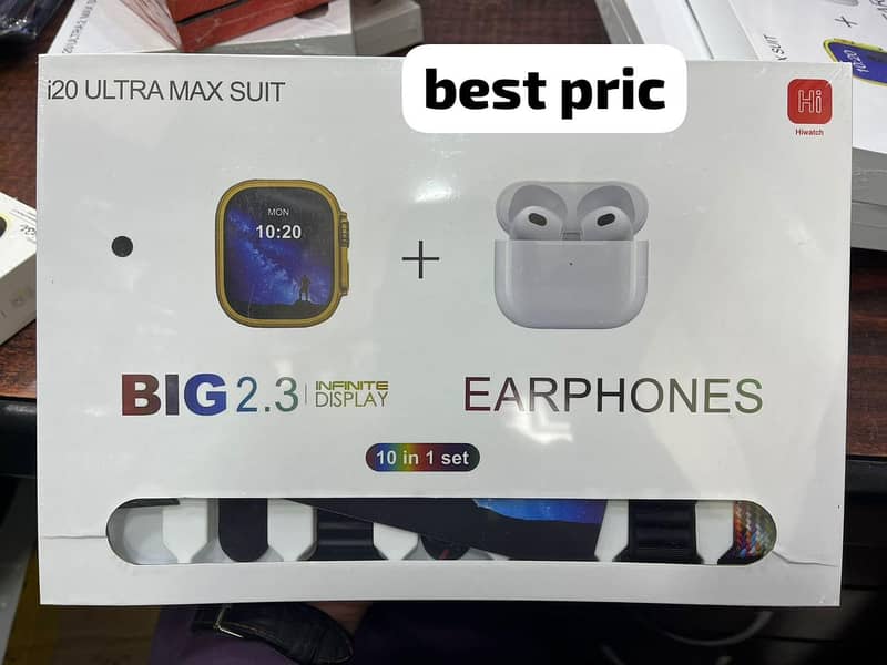 I20 ultra max suit smart watch with free airpods 1