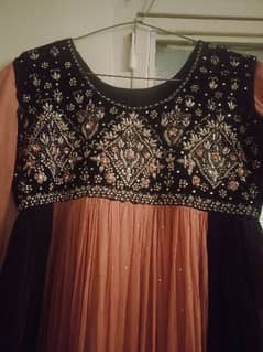 black and tea pink long frock