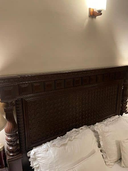original deyar wood bed for sale with 2 side tables and dressing table 6